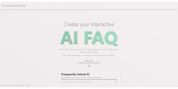 Screenshot of FrequentlyAskedAI