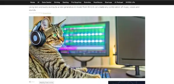 Screenshot of Fugatto Nvidia