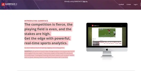 Screenshot of GameFace.ai