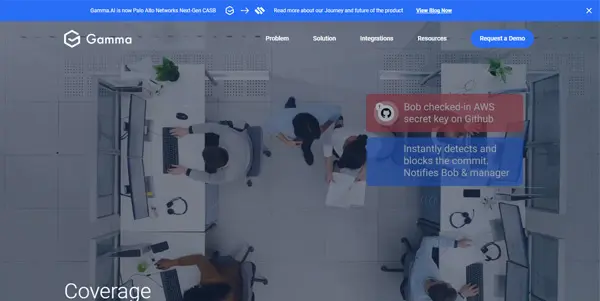 Screenshot of Gamma AI