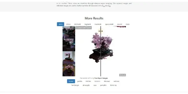 Screenshot of GaussianObject