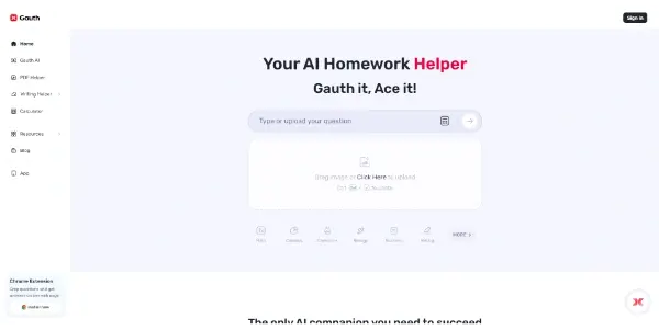 Screenshot of Gauth AI