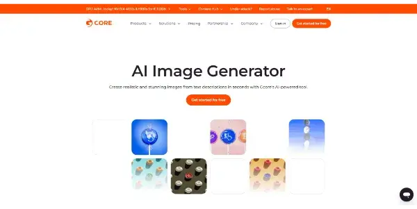 Screenshot of Gcore AI Image