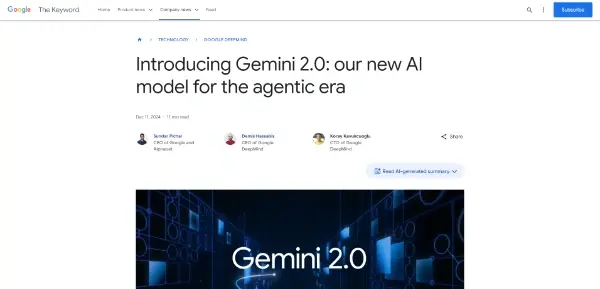 Screenshot of Gemini 2.0