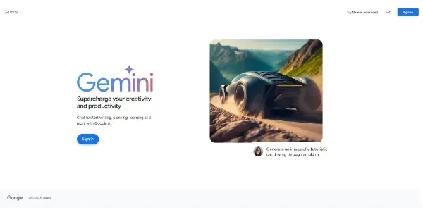 Screenshot of Gemini AI