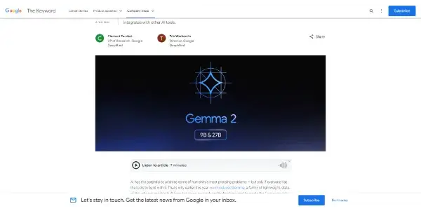 Screenshot of Gemma 2