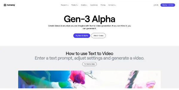 Screenshot of Gen-3 by Runway