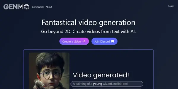 Screenshot of Genmo AI