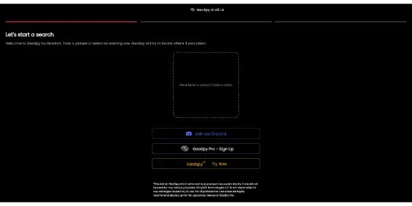 Screenshot of GeoSpy.ai