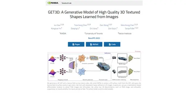 Screenshot of Get3D Nvidia