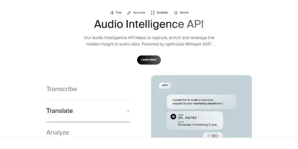Screenshot of Gladia