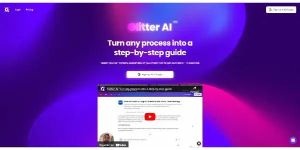 Screenshot of Glitter AI