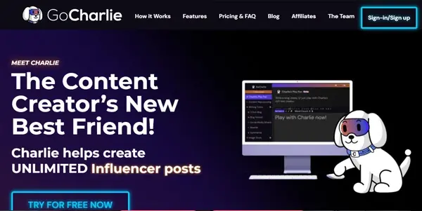 Screenshot of Go Charlie