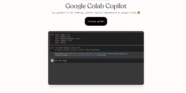 Screenshot of Google Colab Copilot