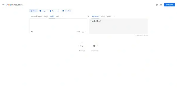 Screenshot of Google Translate