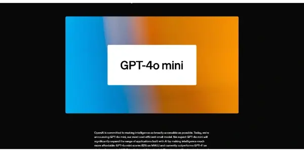 Screenshot of GPT-4o mini