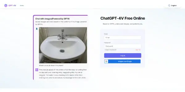 Screenshot of GPT-4V Online