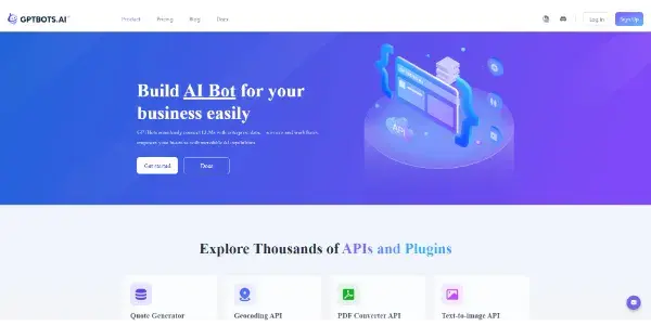 Screenshot of GPTBots.ai