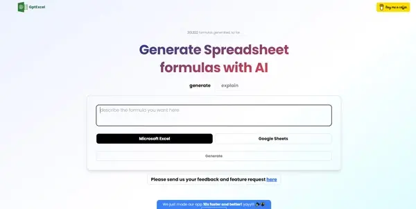 Screenshot of GPTExcel