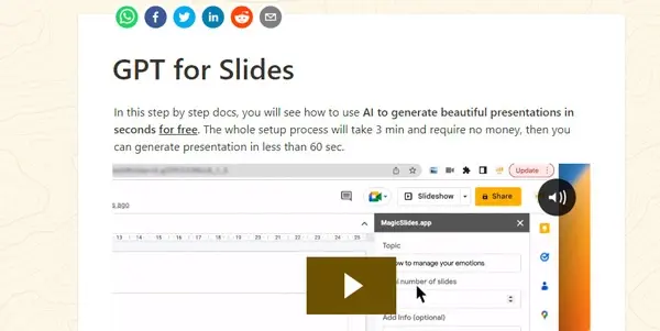 Screenshot of GPTforSlides