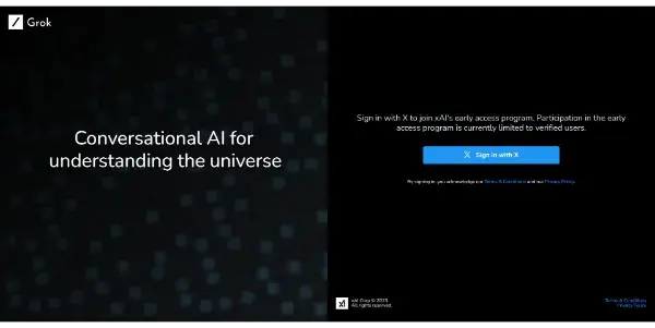 Screenshot of Grok by xAI