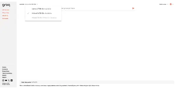 Screenshot of Groq