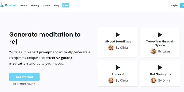 Screenshot of Guided