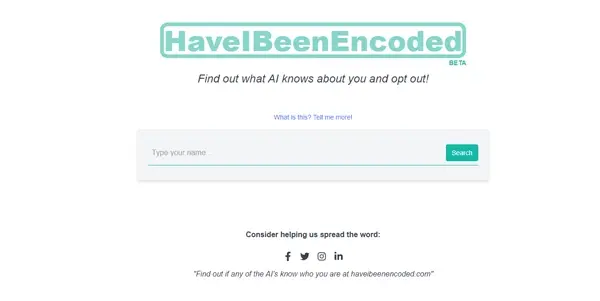 Screenshot of Have I Been Encoded