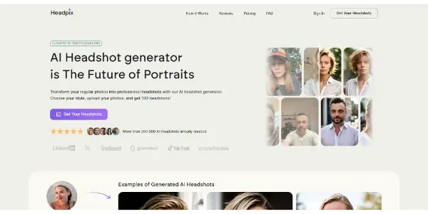 Screenshot of Headpix.ai