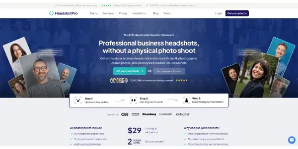 Screenshot of HeadshotPro