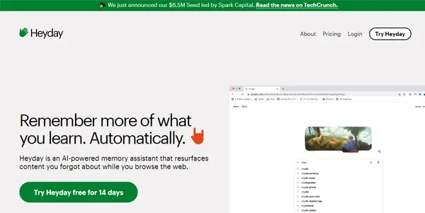 Screenshot of Heyday