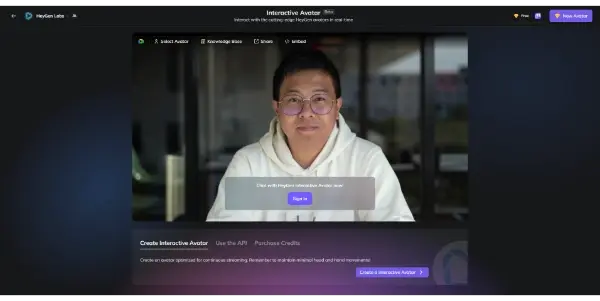 Screenshot of HeyGen Interactive Avatar