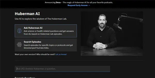 Screenshot of Huberman AI