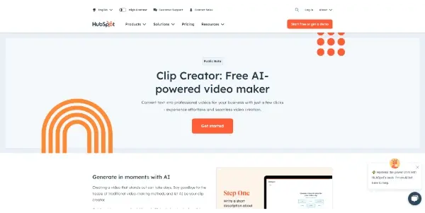 Screenshot of HubSpot Clip Creator