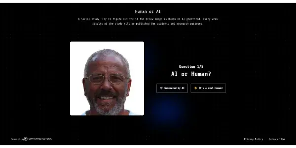 Screenshot of Human or AI