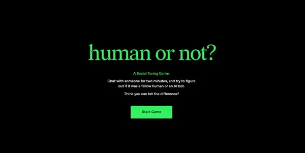 Screenshot of Human or Not