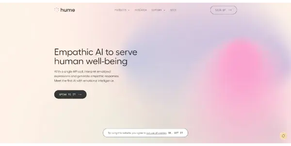 Screenshot of Hume AI