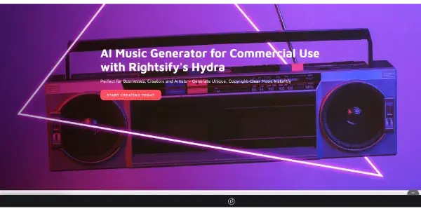 Screenshot of Hydra AI by Rightsify