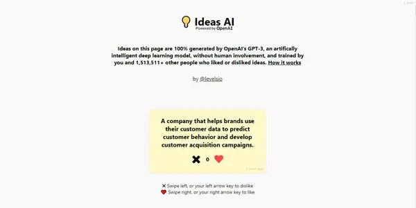 Screenshot of IdeasAI