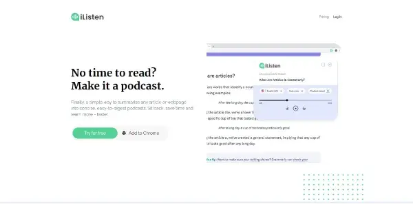 Screenshot of iListen AI