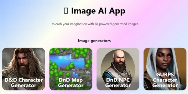 Screenshot of Image AI App