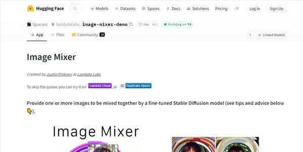 Screenshot of Image Mixer