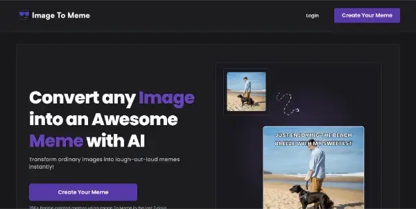 Screenshot of Image To Meme