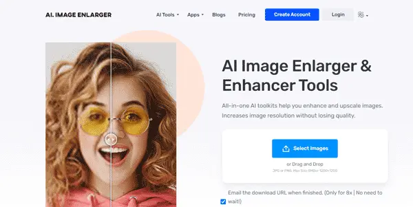 Screenshot of ImgLarger