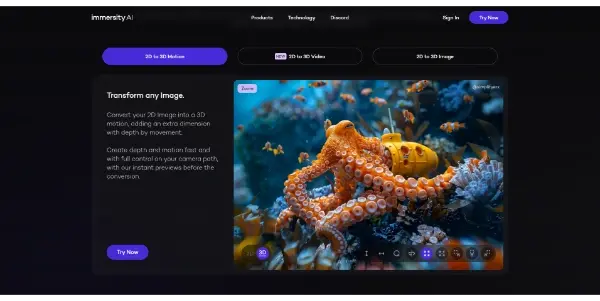 Screenshot of Immersity AI