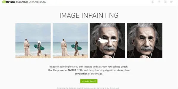 Screenshot of Inpainting Nvidia