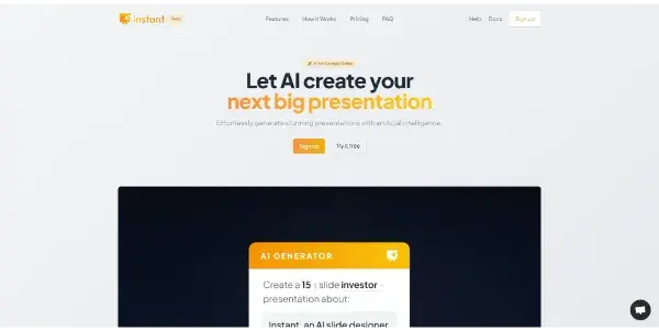 Screenshot of Instant
