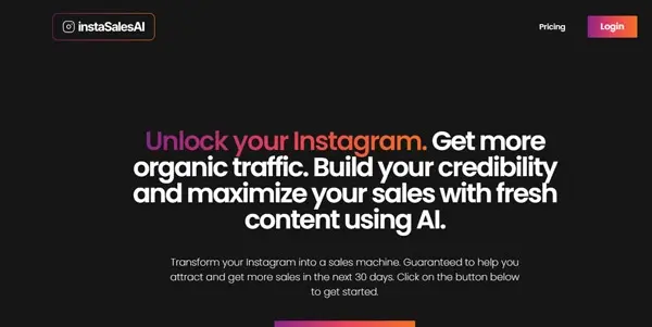Screenshot of InstaSalesAI
