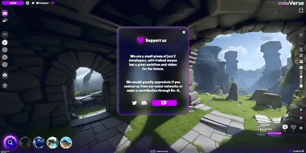 Screenshot of instaVerse