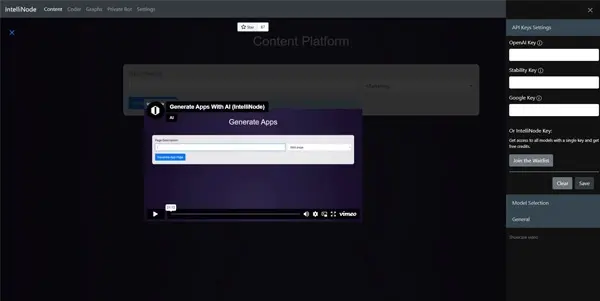 Screenshot of IntelliNode